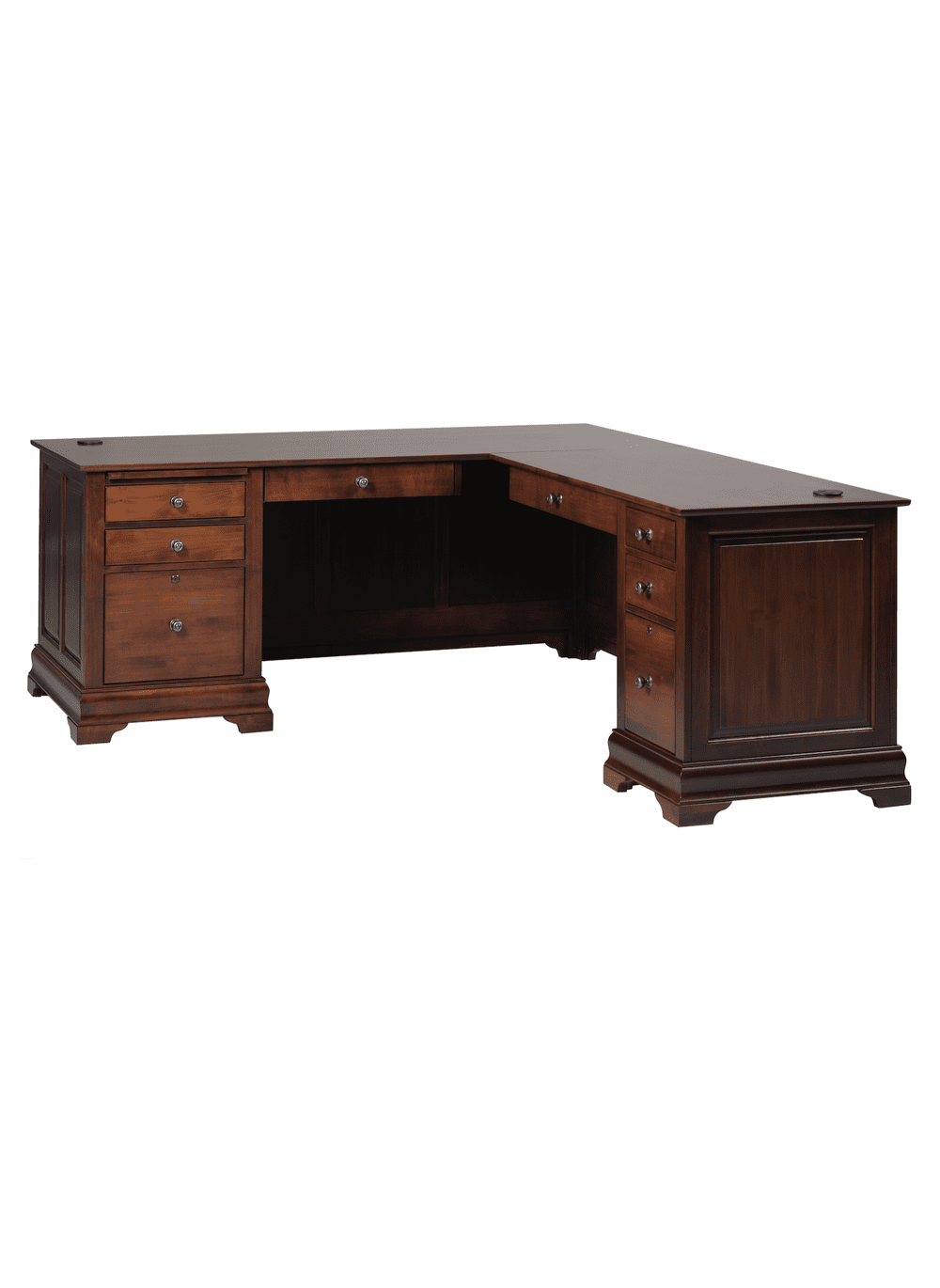 Customizable Bordeaux L-Shaped Desk — Miller's Home Furnishings